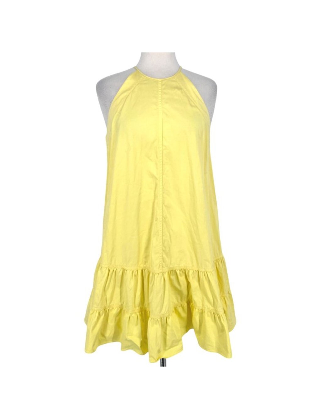 Rebecca Taylor Yellow Halter Tiered Ruffle Mini Tank Dress Size 6 Resortwear